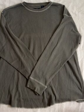RedHead Men's Long-Sleeve Waffle Crew in Olive Green